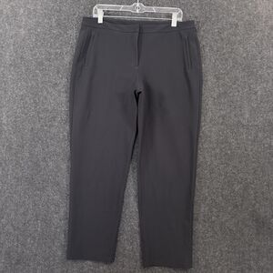 Lululemon On The Move Pants Women's 12 Black Knit Stretch Ankle Work Trousers